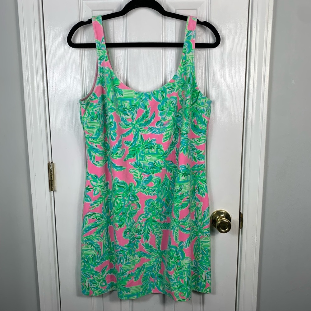 Lilly Pulitzer Pink & Green Tropical Tank Dress
